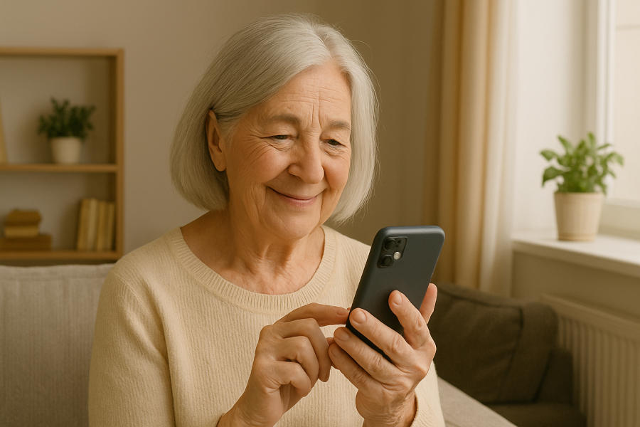 Senior smiling and feeling independent