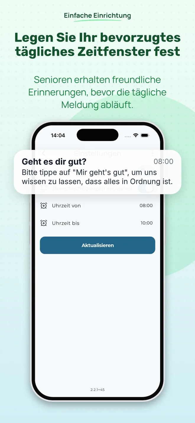 Screenshot der I am OK App